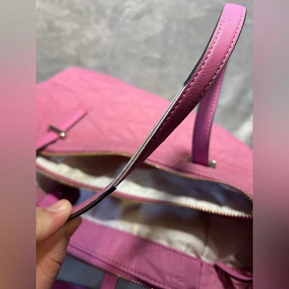 Kate Spade Wilson Road Quilted Talya Tote Bag in Ruffled Pansy Pink - Picture 14 of 14